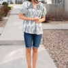 Vivianne Black Pattern Top