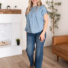 ZuriStripedChambrayTop_DSC4592.jpg Zuri Striped Chambray Top